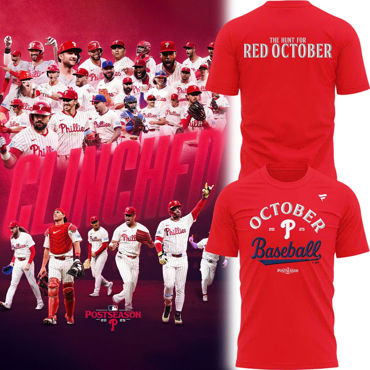 Philadelphia Phillies Red T-Shirt The Hunt For October P Phillies Baseball Sport Idea Gifts-1 Philadelphia Phillies Red T-Shirt The Hunt For October P Phillies Baseball Sport Idea Gifts-1