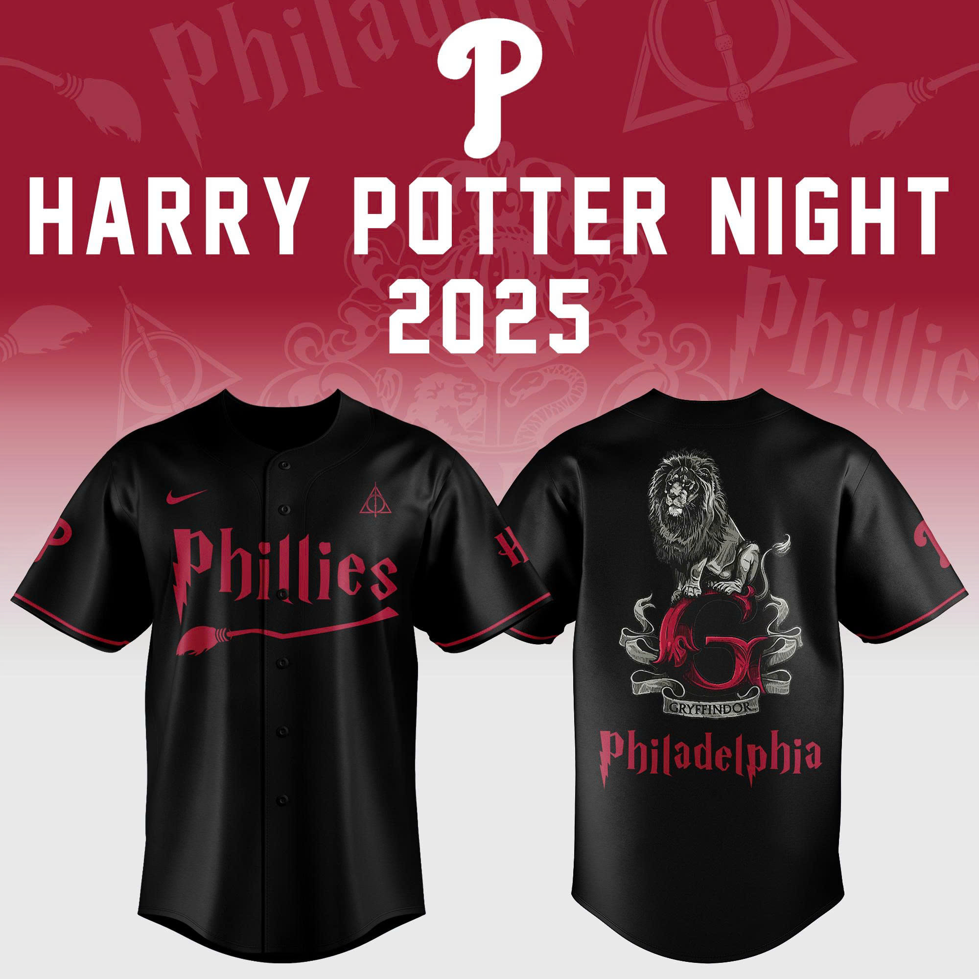 Philadelphia Phillies X Harry Potter Night 2025 Hoodie Gryffindor Merch For Harry Potter Fans-1