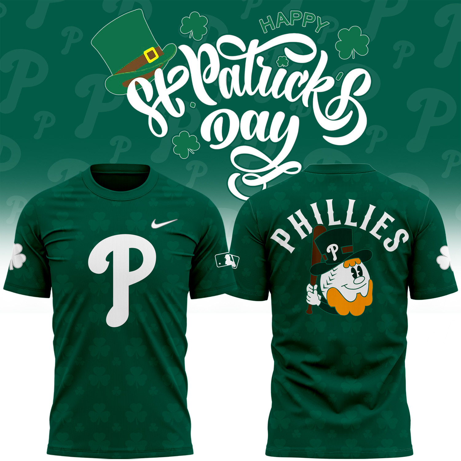 Philadelphia Phillies X St Patrick's Day T-shirt Champions 2025 Phillies Baseball Gifts-1