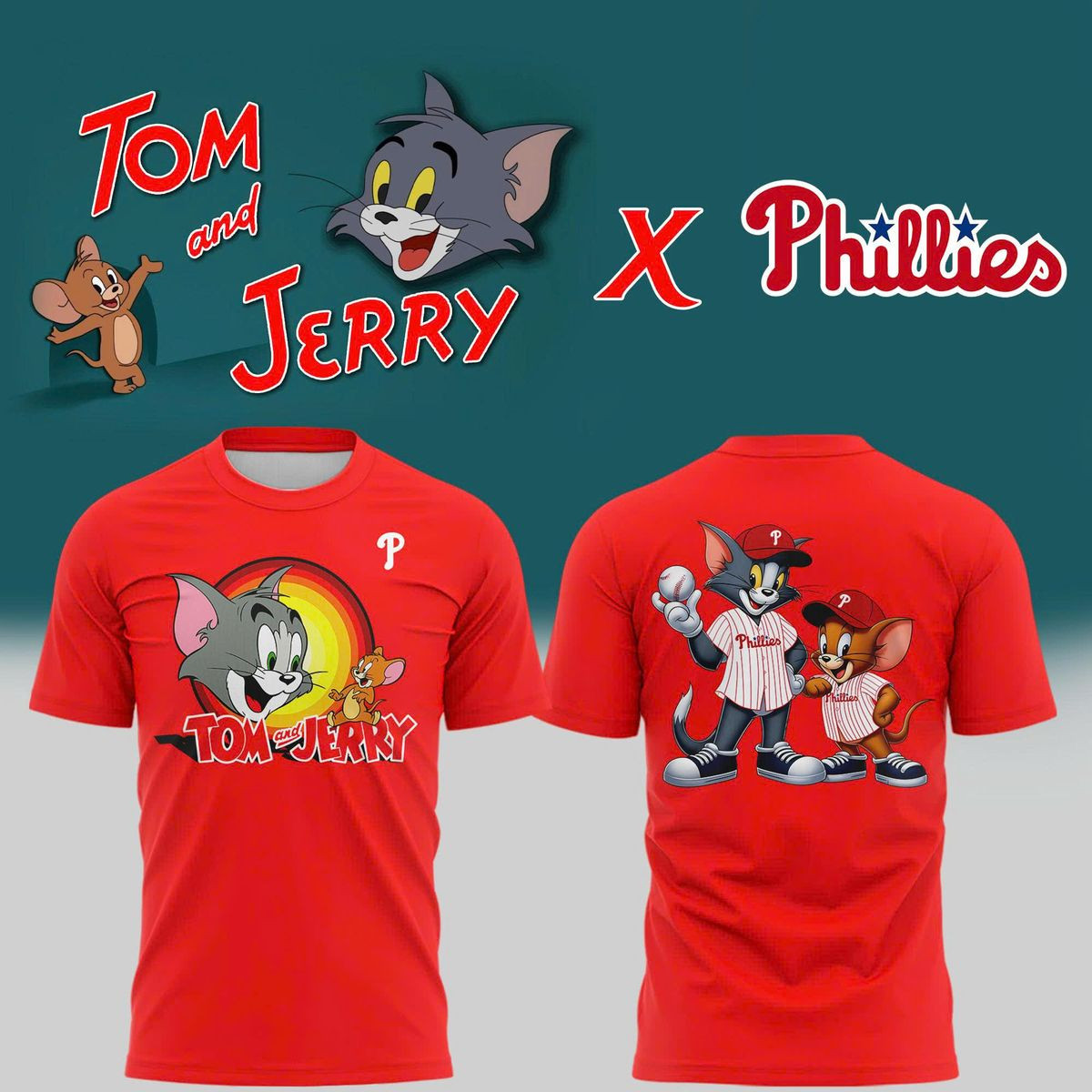Philadelphia Phillies X Tom & Jerry 2025 T-shirt Best Present For Tom Jerry Lovers-1