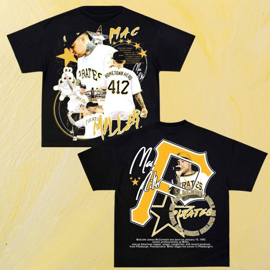 Pittsburgh Pirates Mac Miller 412 T-Shirt Pittsburgh Pirates Merch Baseball Lover Gift Ideas-1