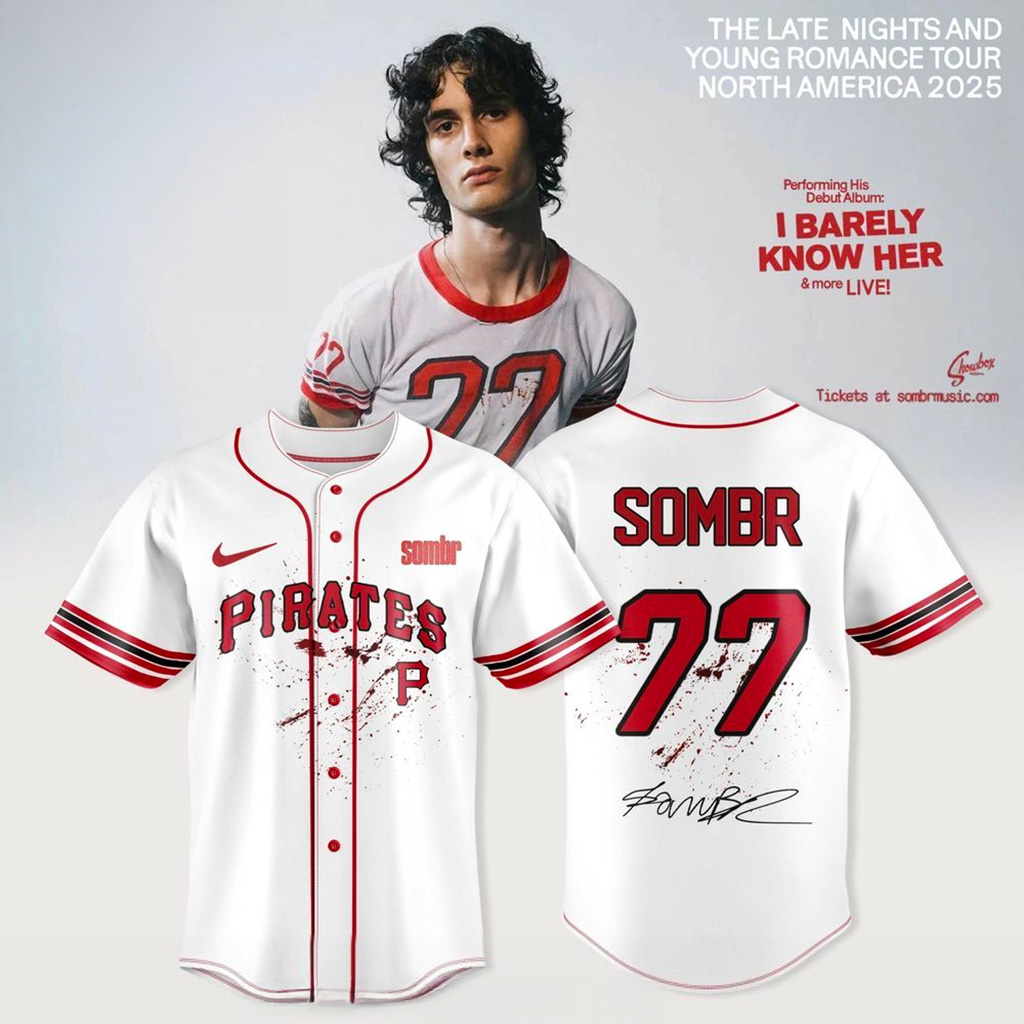Pittsburgh Pirates X Sombr The Late Nights Young Romance Tour Jersey Pirates Merch Fans Gifts-1 Pittsburgh Pirates X Sombr The Late Nights Young Romance Tour Jersey Pirates Merch Fans Gifts-1