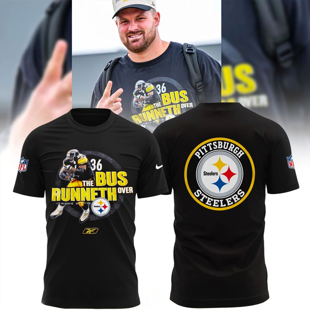 Pittsburgh Steelers The Bus Runneth Over Jerome Bettis T-Shirt Pittsburgh Steelers Merch-1