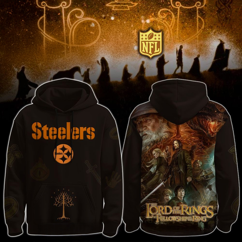 Pittsburgh Steelers X The Lord Of The Rings The Fellowship Of The Ring Hoodie Fan Merch-1 Pittsburgh Steelers X The Lord Of The Rings The Fellowship Of The Ring Hoodie Fan Merch-1