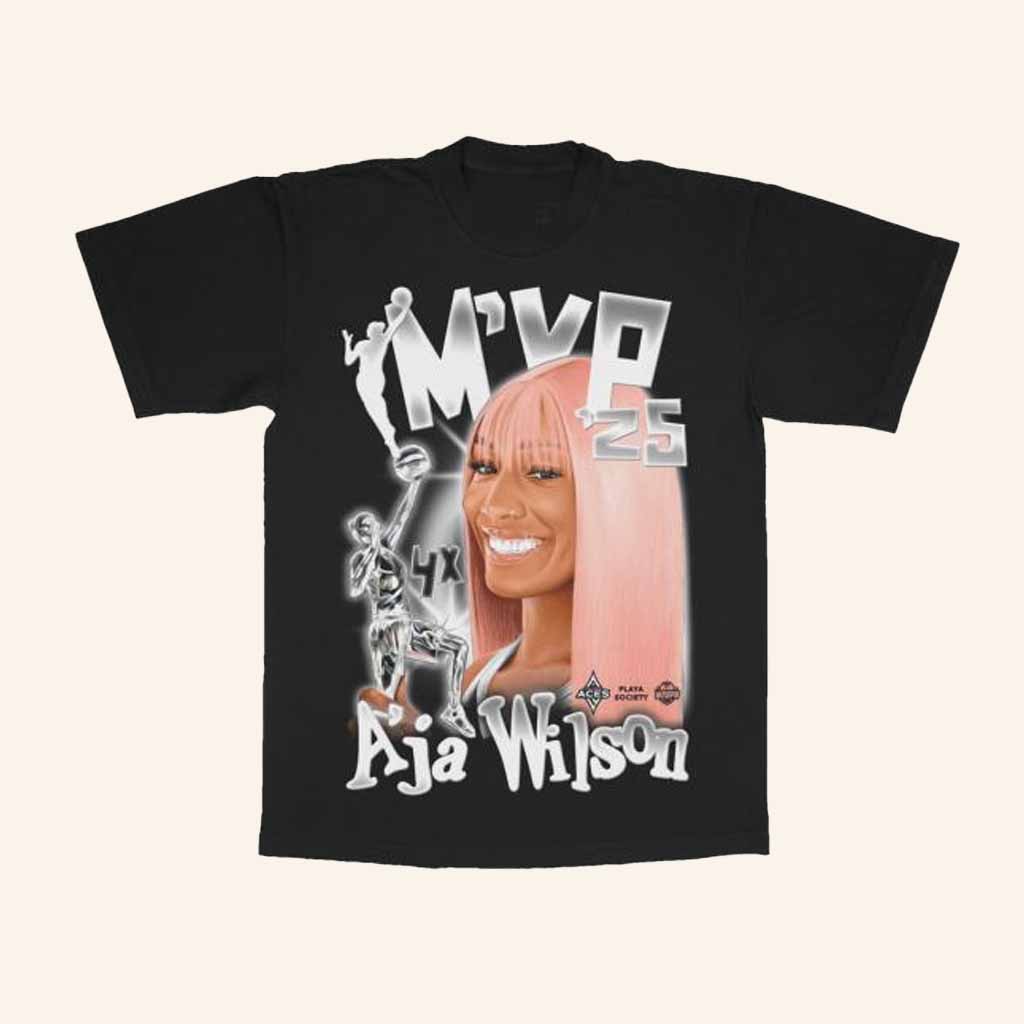 Playa Society Merch WNBA MVP 2025 A'ja Wilson T-Shirt Best Gift For Basketball Lovers-1