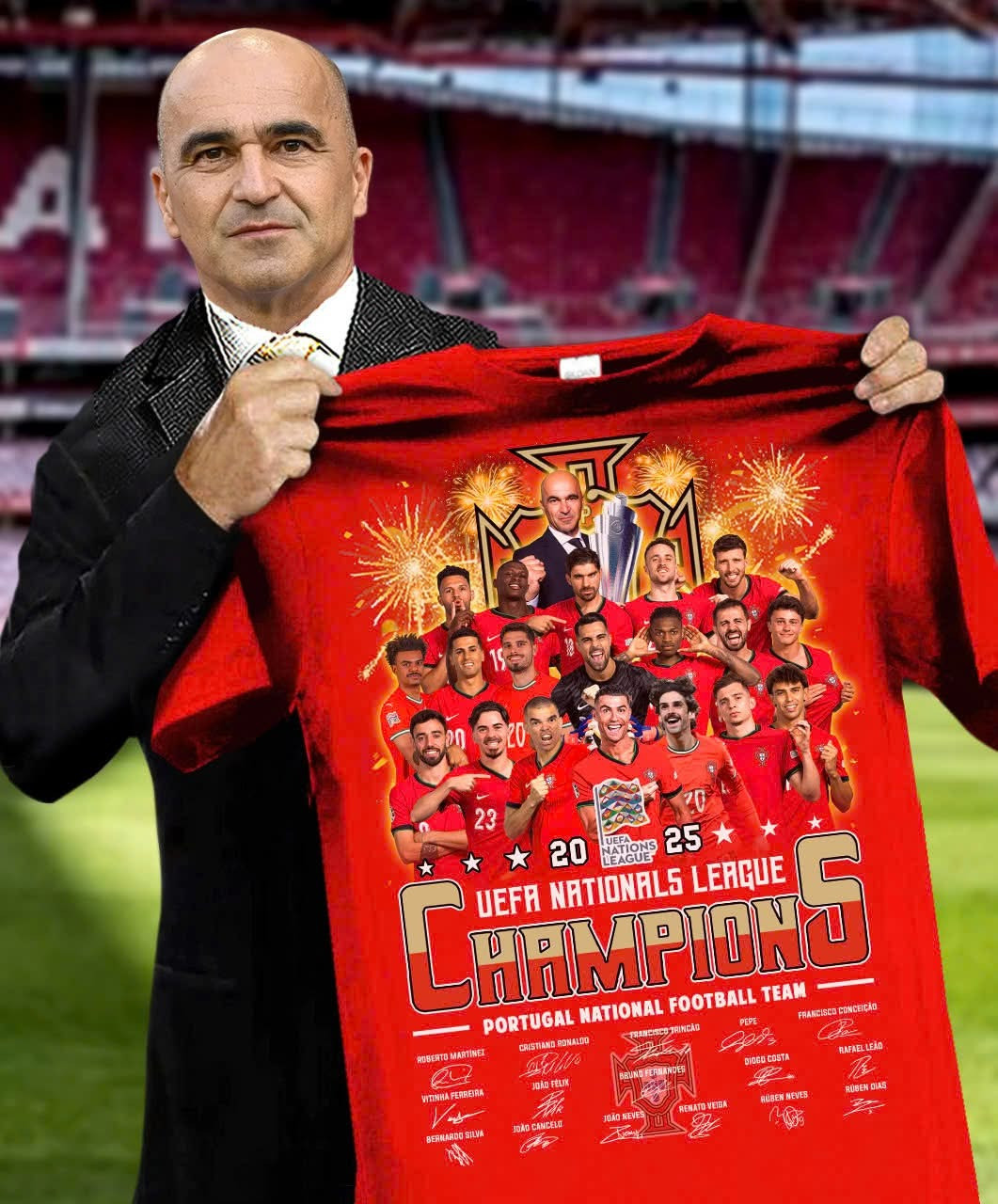 Portugal's UEFA Nations League Champions 2025 T-Shirt Portugal F.C. Gifts For Soccer Fans-1 Portugal's UEFA Nations League Champions 2025 T-Shirt Portugal F.C. Gifts For Soccer Fans-1