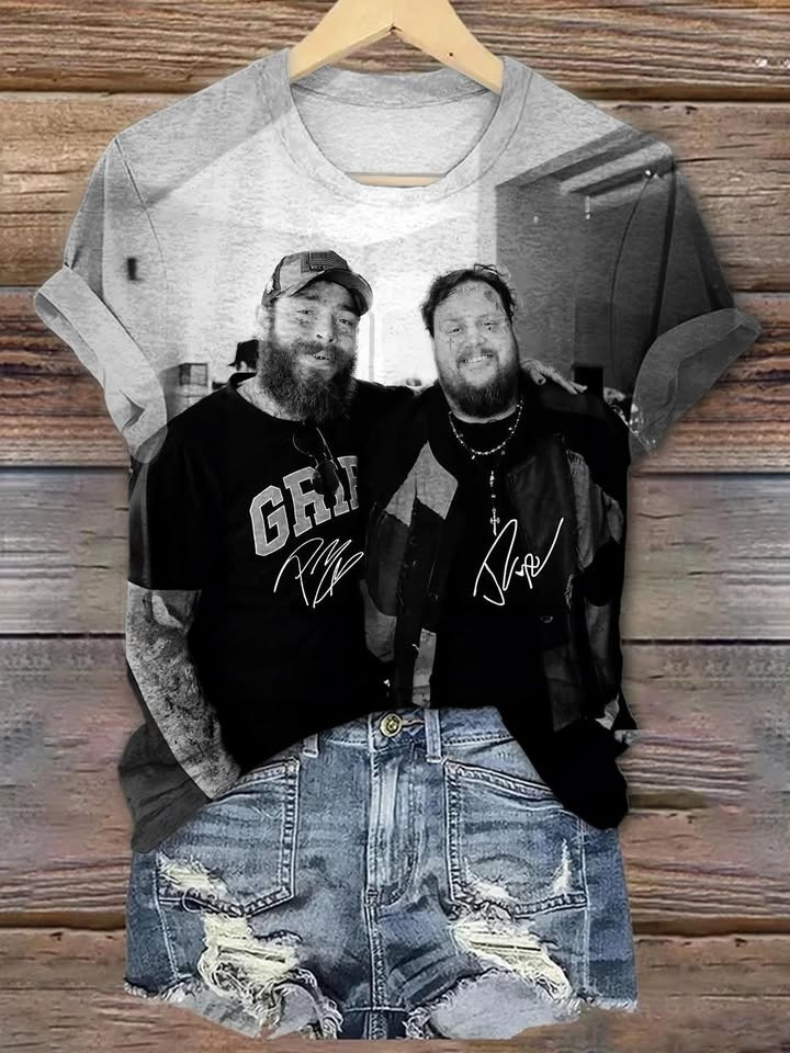 Post Malone And Jelly Roll 2025 Tour Merch Women's T-Shirt Gifts For Fans For Her-1 Post Malone And Jelly Roll 2025 Tour Merch Women's T-Shirt Gifts For Fans For Her-1