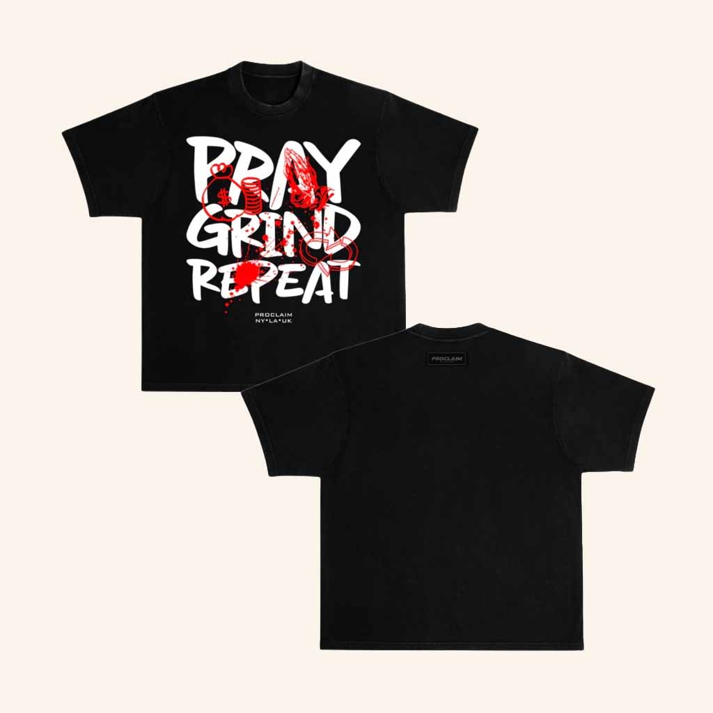 Proclaim Merch Pray Grind Repeat Graffiti T-Shirt Best Christmas Gifts For Brother-1
