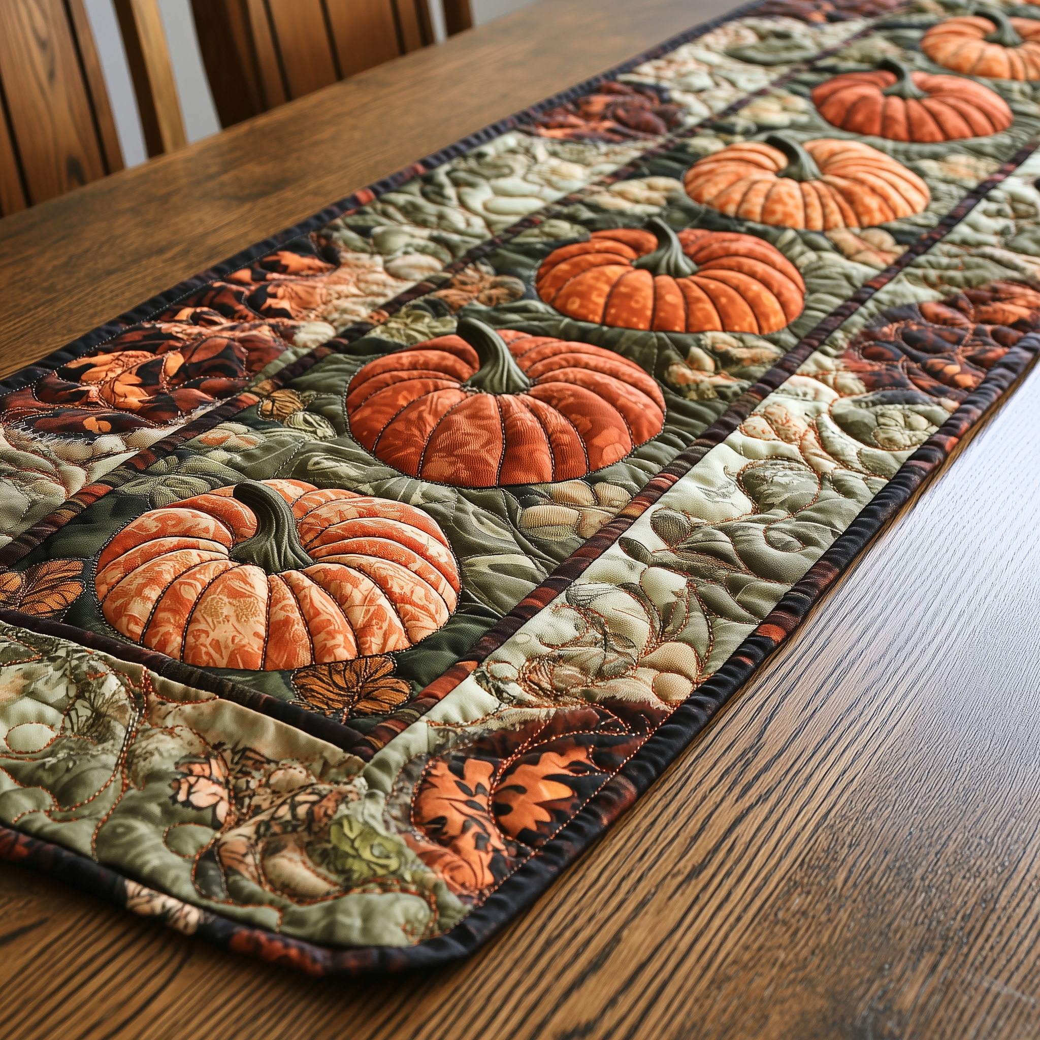 Pumpkins Quilted Table Runner Decorations Dining Table Runner Autumn Season Fall Gifts-1 Pumpkins Quilted Table Runner Decorations Dining Table Runner Autumn Season Fall Gifts-1