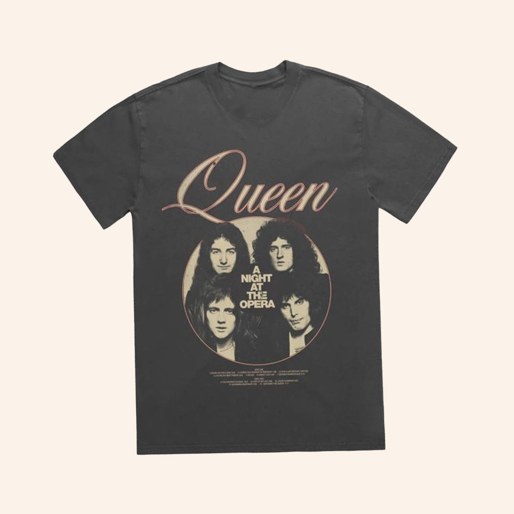 Queen Merch A Night At The Opera Photo Faded Black T-Shirt Christmas Gifts For Mom-1 Queen Merch A Night At The Opera Photo Faded Black T-Shirt Christmas Gifts For Mom-1