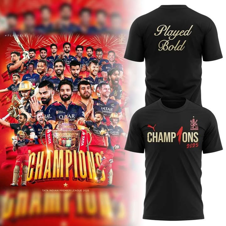 RCB Champion 2025 Tata Indian Premier League Shirt Played Bold Fan Merch Gift Ideas-1