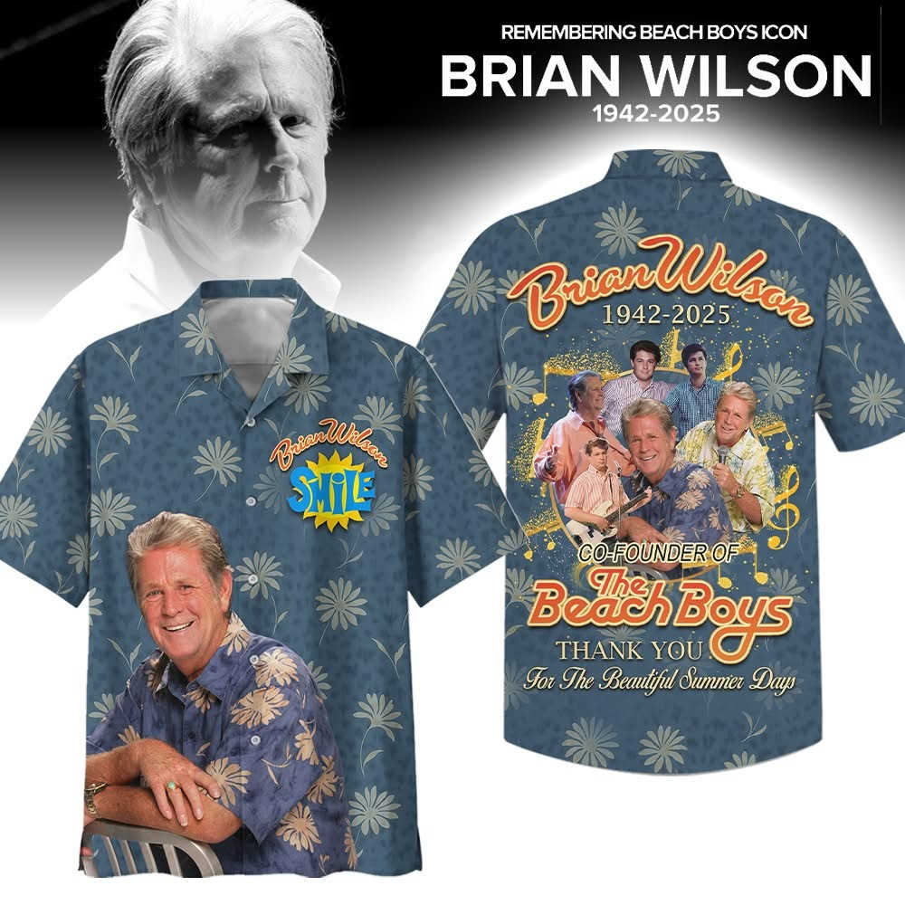 RIP Brian Wilson Smile Hawaiian Shirt The Beach Boys Thank You For Beautiful Summer Days-1 RIP Brian Wilson Smile Hawaiian Shirt The Beach Boys Thank You For Beautiful Summer Days-1