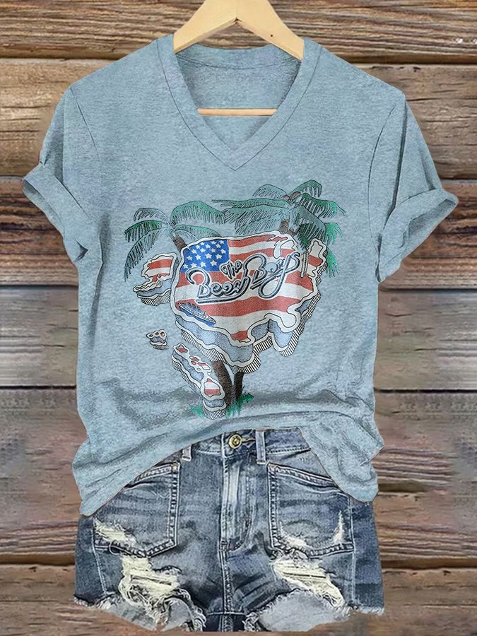 RIP In Memory Of Brian Wilson RIP Women's V-Neck Shirt The Beach Boys Fan Gifts For Her-1 RIP In Memory Of Brian Wilson RIP Women's V-Neck Shirt The Beach Boys Fan Gifts For Her-1