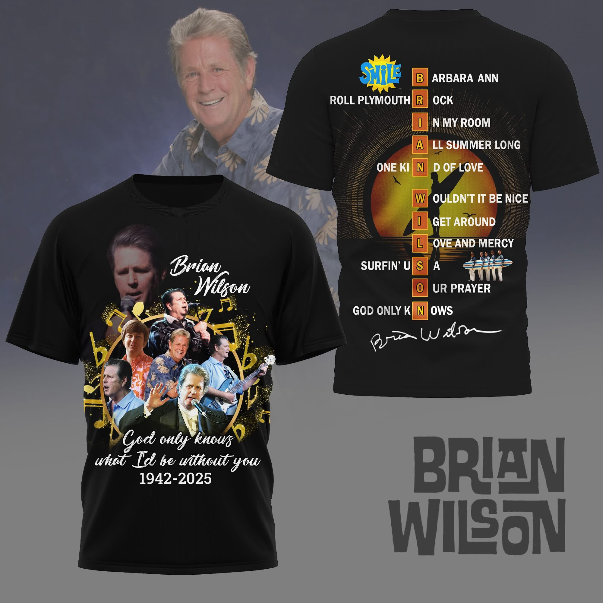 RIP In Memory Of Brian Wilson T-Shirt Only God Knows Rest In Peace Legend The Beach Boys-1 RIP In Memory Of Brian Wilson T-Shirt Only God Knows Rest In Peace Legend The Beach Boys-1