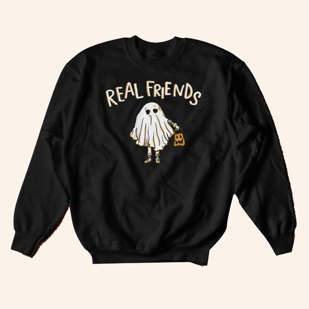Real Friends Merch Og Ghost Crewneck Sweatshirt Gifts For Halloween-1 Real Friends Merch Og Ghost Crewneck Sweatshirt Gifts For Halloween-1
