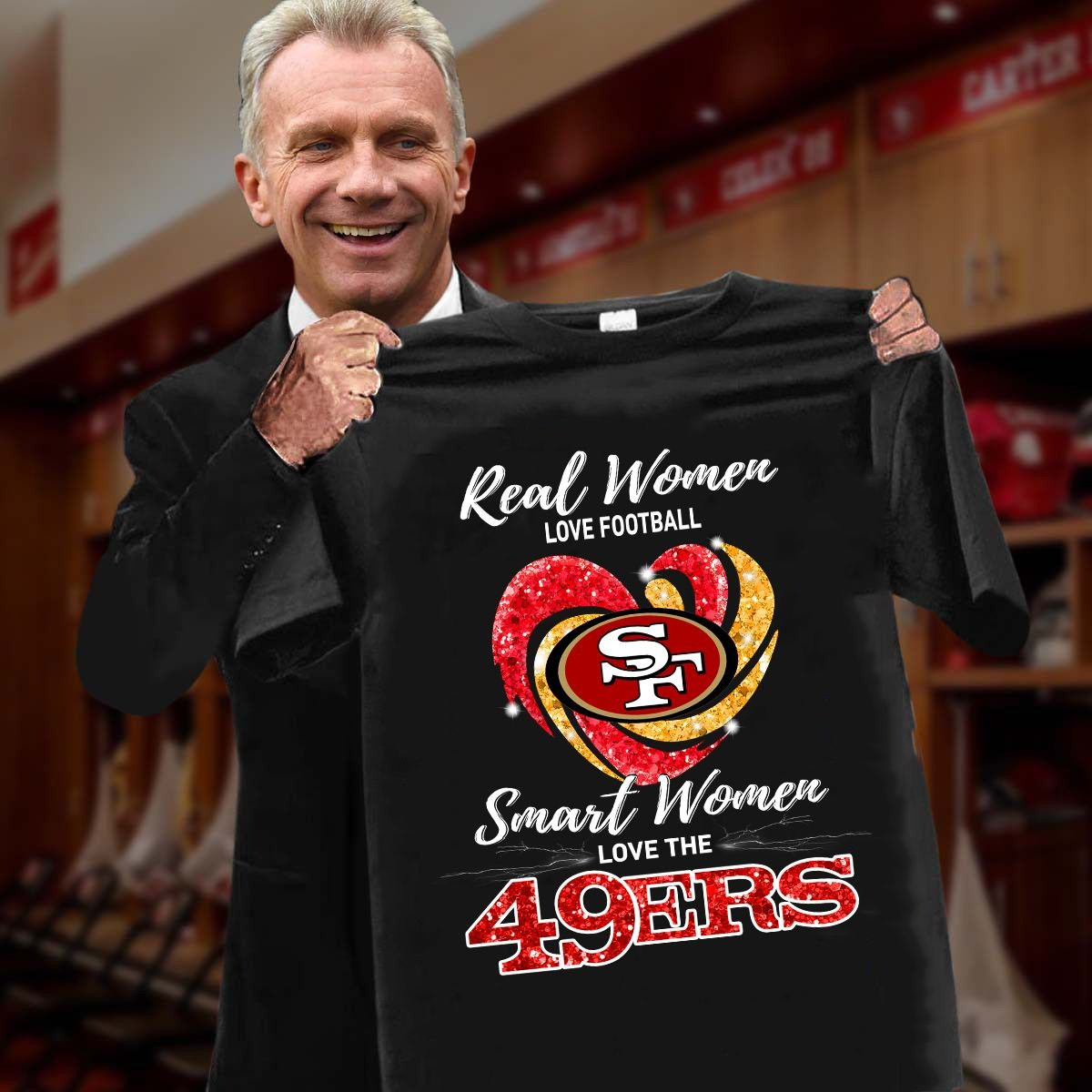 Real Women Love Football Smart Women Love 49Ers Shirt Fan 49Ers Gifts For Her-1