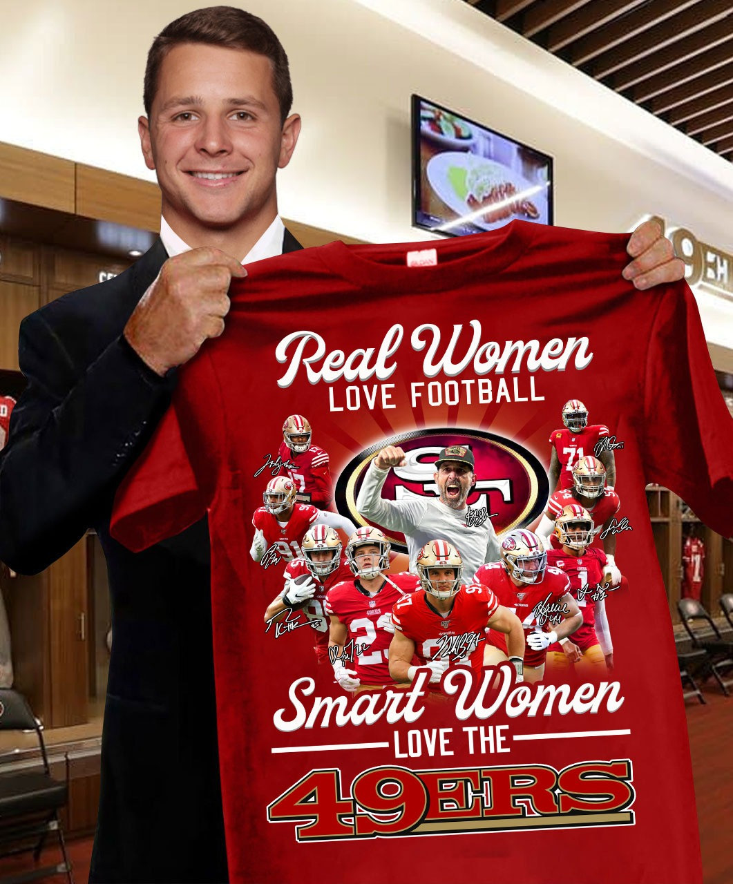Real Women Love Football Smart Women Love 49Ers Shirt Fan 49Ers Gifts For Women-1