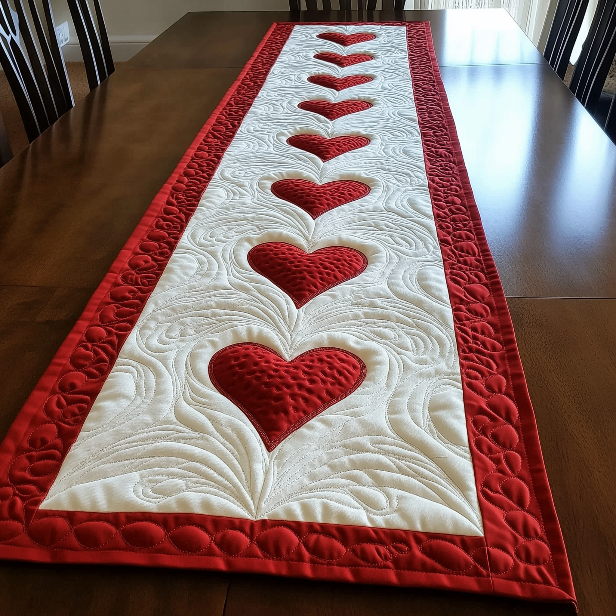 Red Romance Quilted Table Runner Good Valentine's Gifts For Her-1 Red Romance Quilted Table Runner Good Valentine's Gifts For Her-1