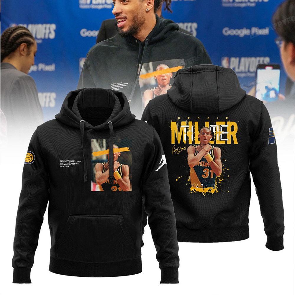 Reggie Miller Indiana Pacers Hoodie NBA Pacers Merch Clothing Unique Fan Gifts-1