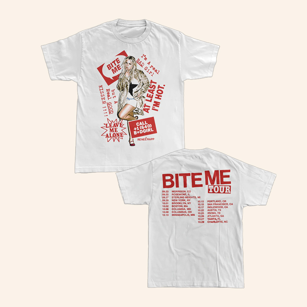 Renee Rapp Merch White Date Back Tour T-Shirt Gifts For Music Lovers-1