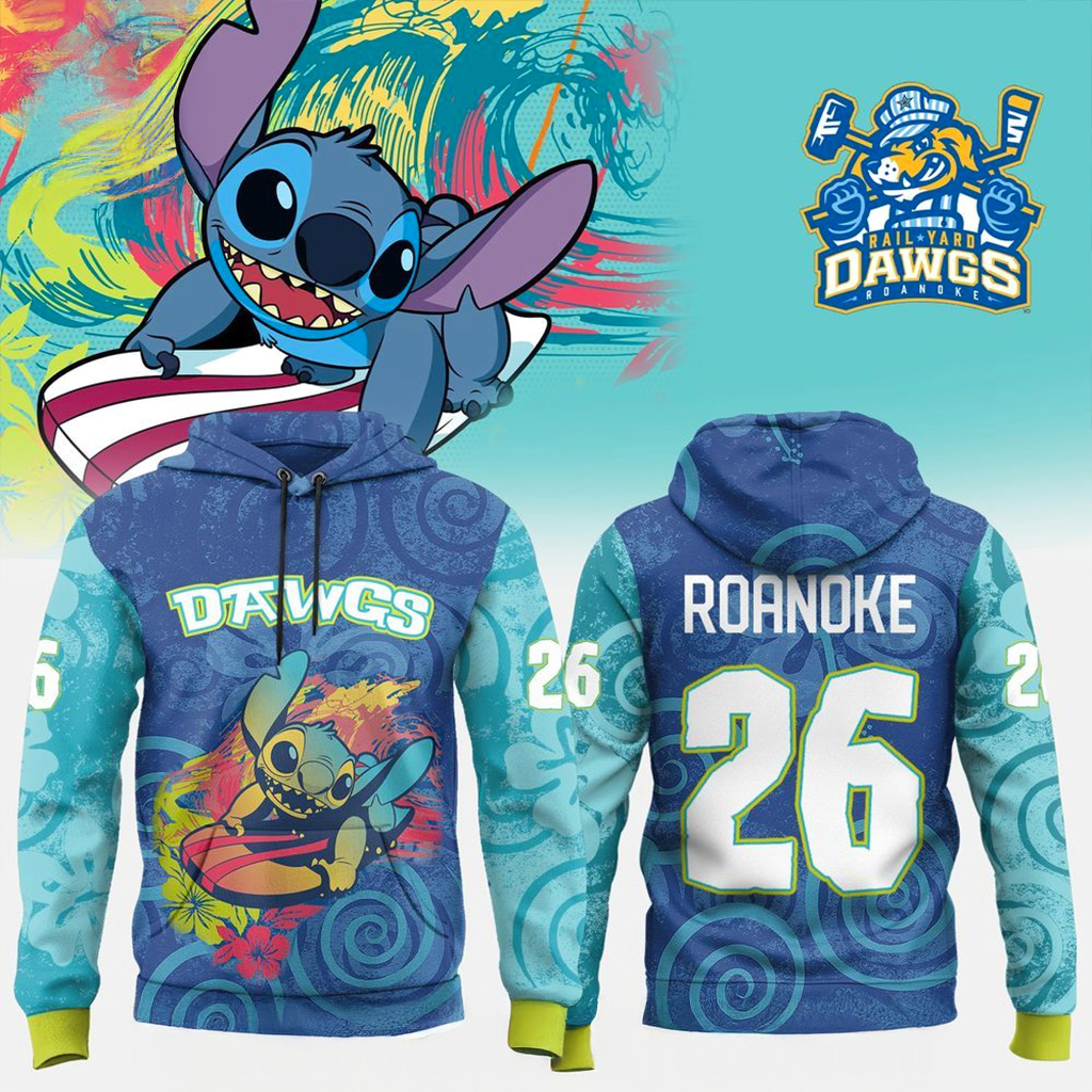 Roanoke Rail Yard Dawgs X Stitch Hoodie Roanoke Rail Yard Dawgs Merch Gift For Sister-1