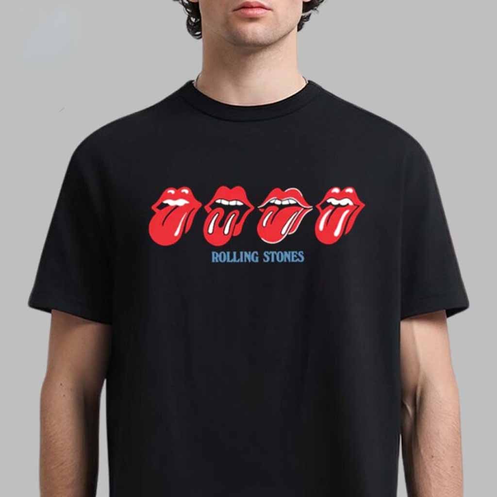 Rolling Stones Licks Logo And Evolutionary Tongue Artwork T-Shirt Rolling Stones Merch Gifts For Besties-1