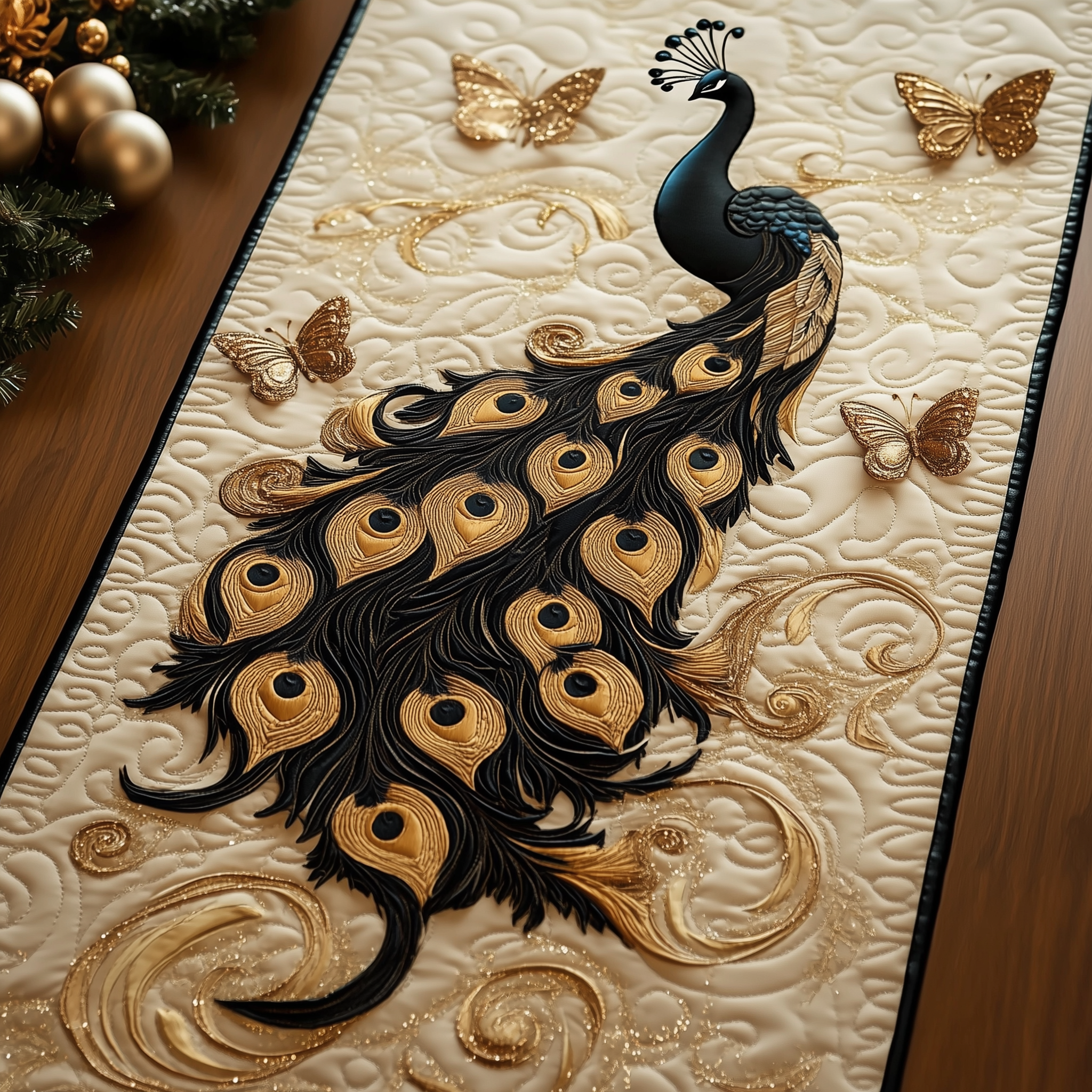 Royal Peacock Quilted Table RunnerHoliday Dining Table Runner Xmas Unique Peacock Themed Gifts-1 Royal Peacock Quilted Table RunnerHoliday Dining Table Runner Xmas Unique Peacock Themed Gifts-1