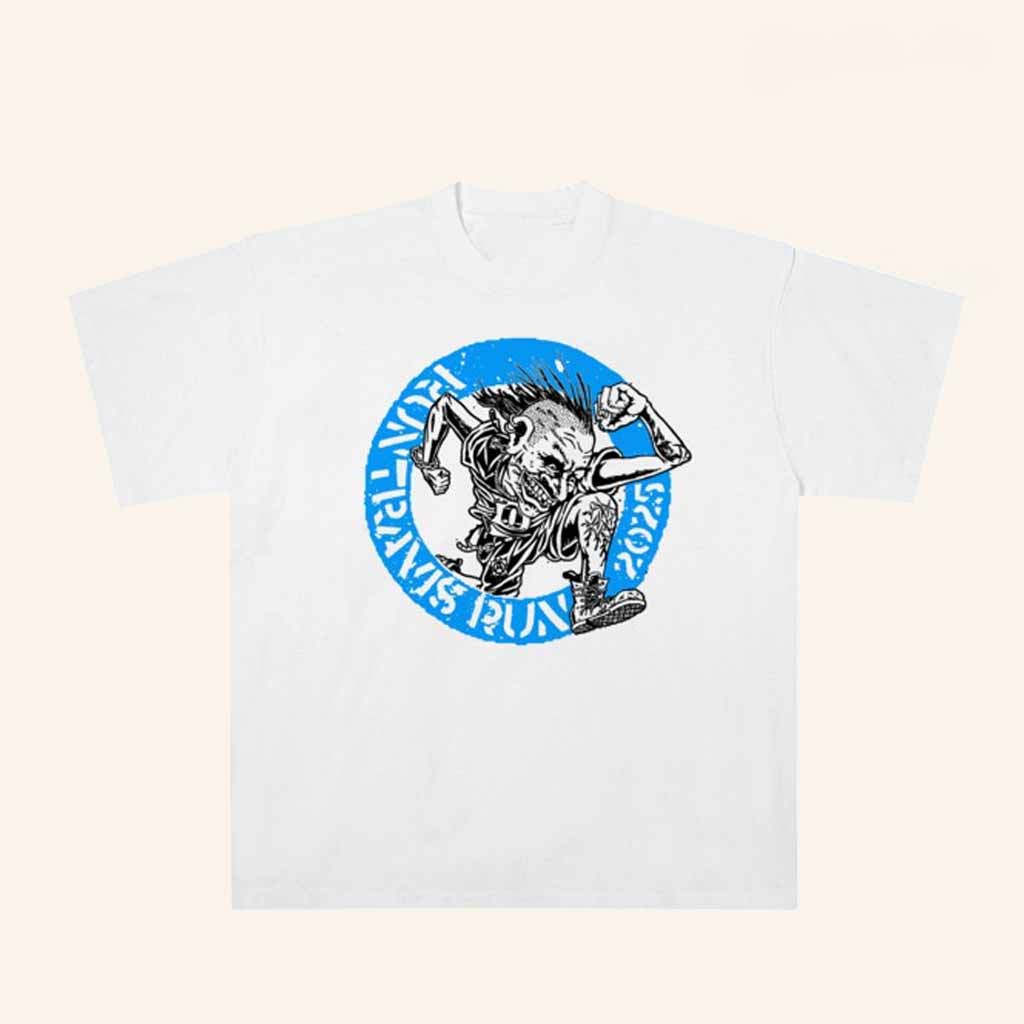 Run Travis Run Merch RTR Punk Circle Logo White Shirt Xmas Gifts For Men-1