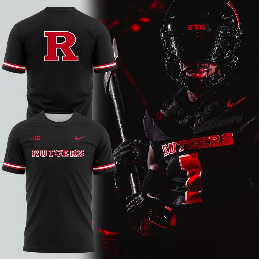 Rutgers Scarlet Knights Gameday Blackout T-Shirt Knights Merch Football Gifts For Men-1