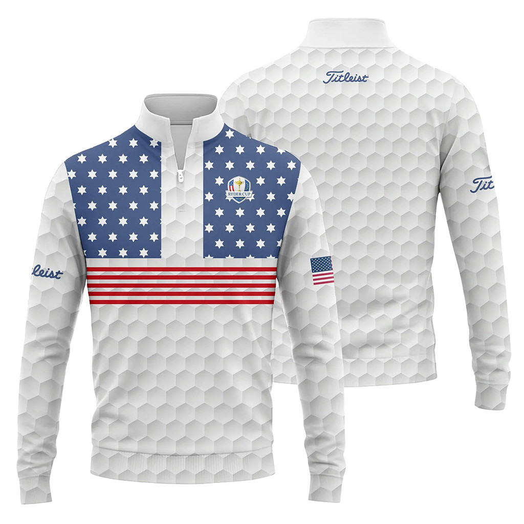 Ryder Cup Merch 2025 Titleist Ryder Cup American Flag Quarter Zip Sweatshirt Gift For Golfer Dad-1 Ryder Cup Merch 2025 Titleist Ryder Cup American Flag Quarter Zip Sweatshirt Gift For Golfer Dad-1