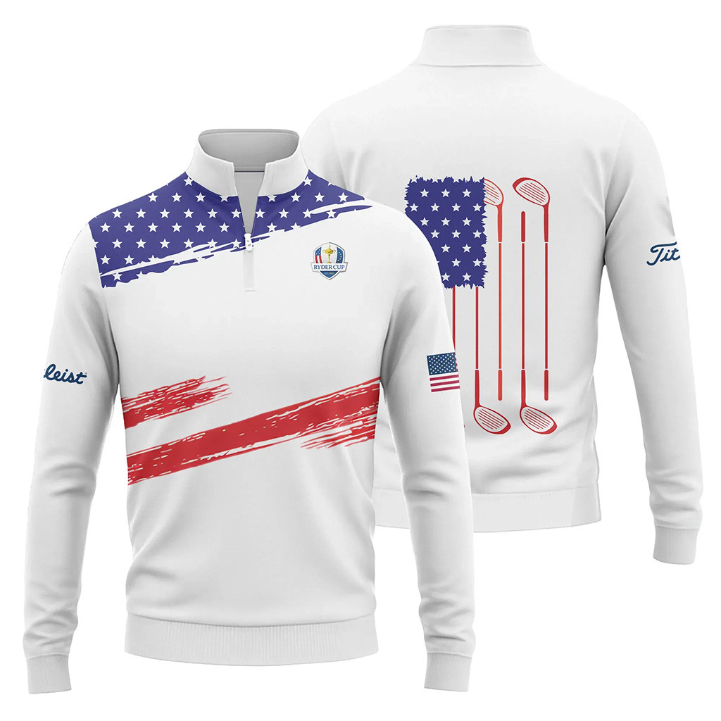 Ryder Cup Merch 2025 Titleist Ryder Cup USA Flag Quarter Zip Sweatshirt Top Gifts For Golfers-1 Ryder Cup Merch 2025 Titleist Ryder Cup USA Flag Quarter Zip Sweatshirt Top Gifts For Golfers-1