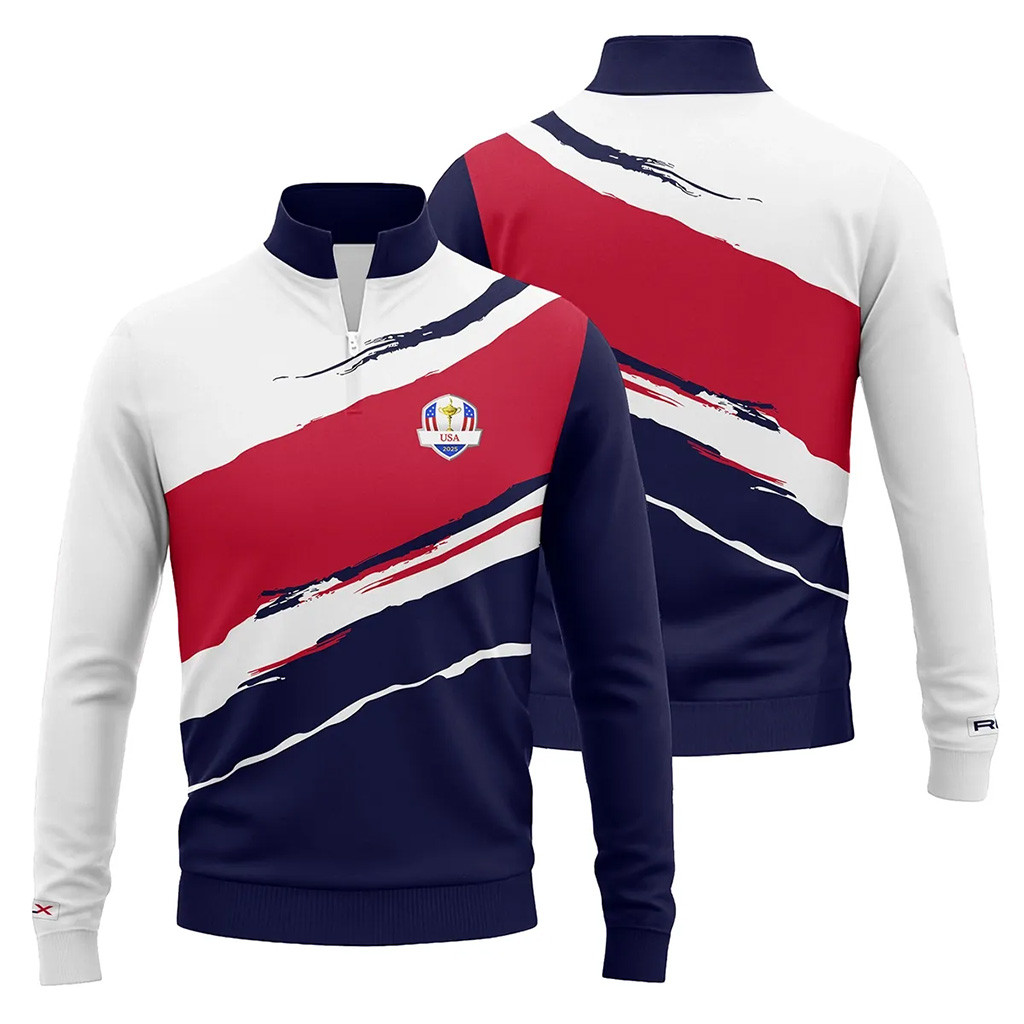 Ryder Cup Merch 2025 USA Quarter Zip Sweatshirt Gift Ideas For Golfers-1 Ryder Cup Merch 2025 USA Quarter Zip Sweatshirt Gift Ideas For Golfers-1