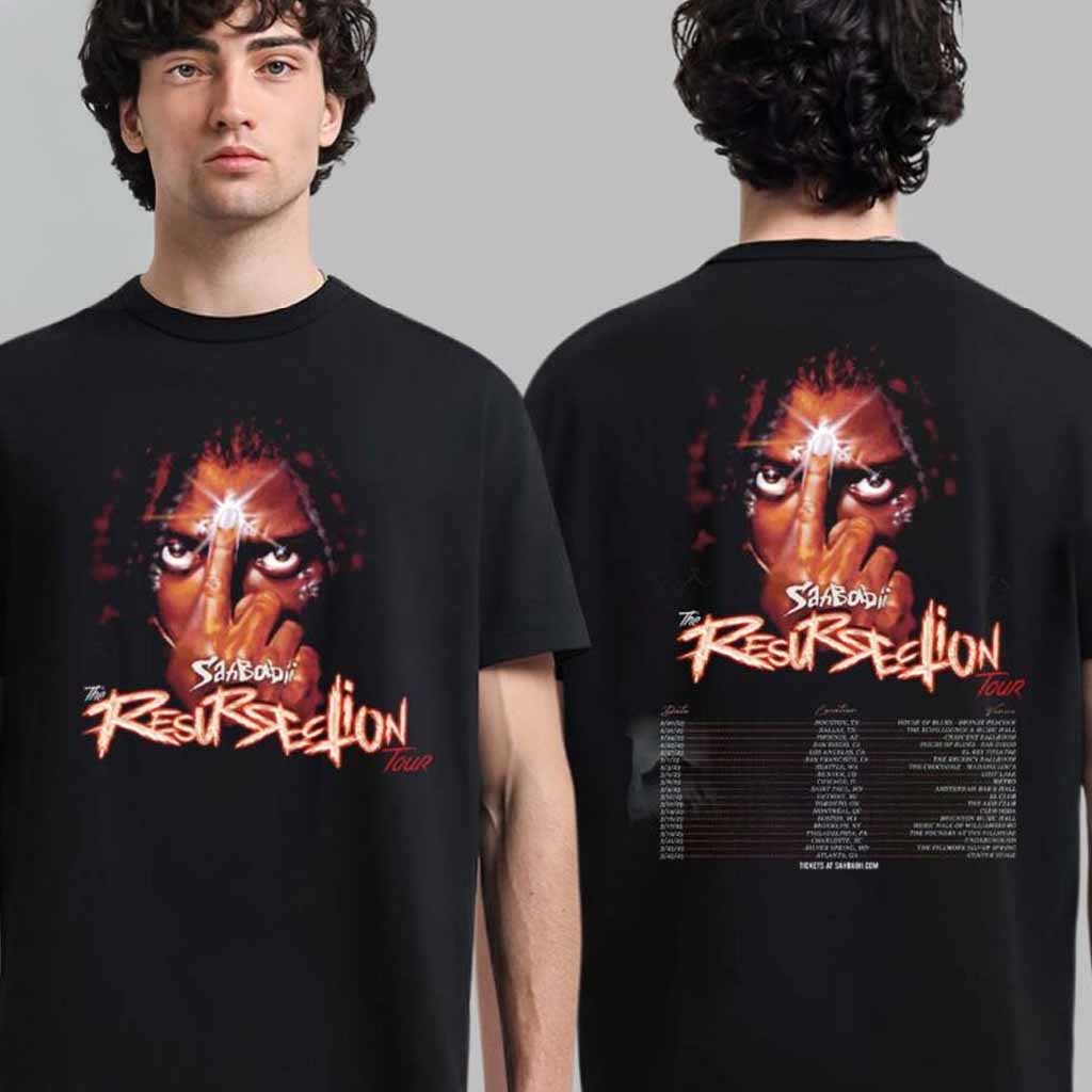 SahBabii The Resurrection Tour 2025 Schedule Tour Dates T-Shirt SahBabii Merch Gift Ideas Fans-1