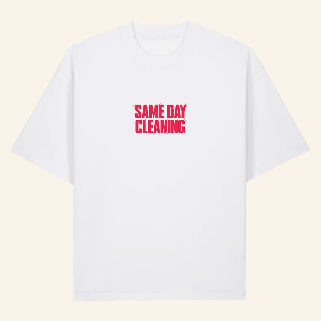 Sammy Virji Merch Same Day Cleaning White T-Shirt Great Christmas Gifts For Men-1 Sammy Virji Merch Same Day Cleaning White T-Shirt Great Christmas Gifts For Men-1
