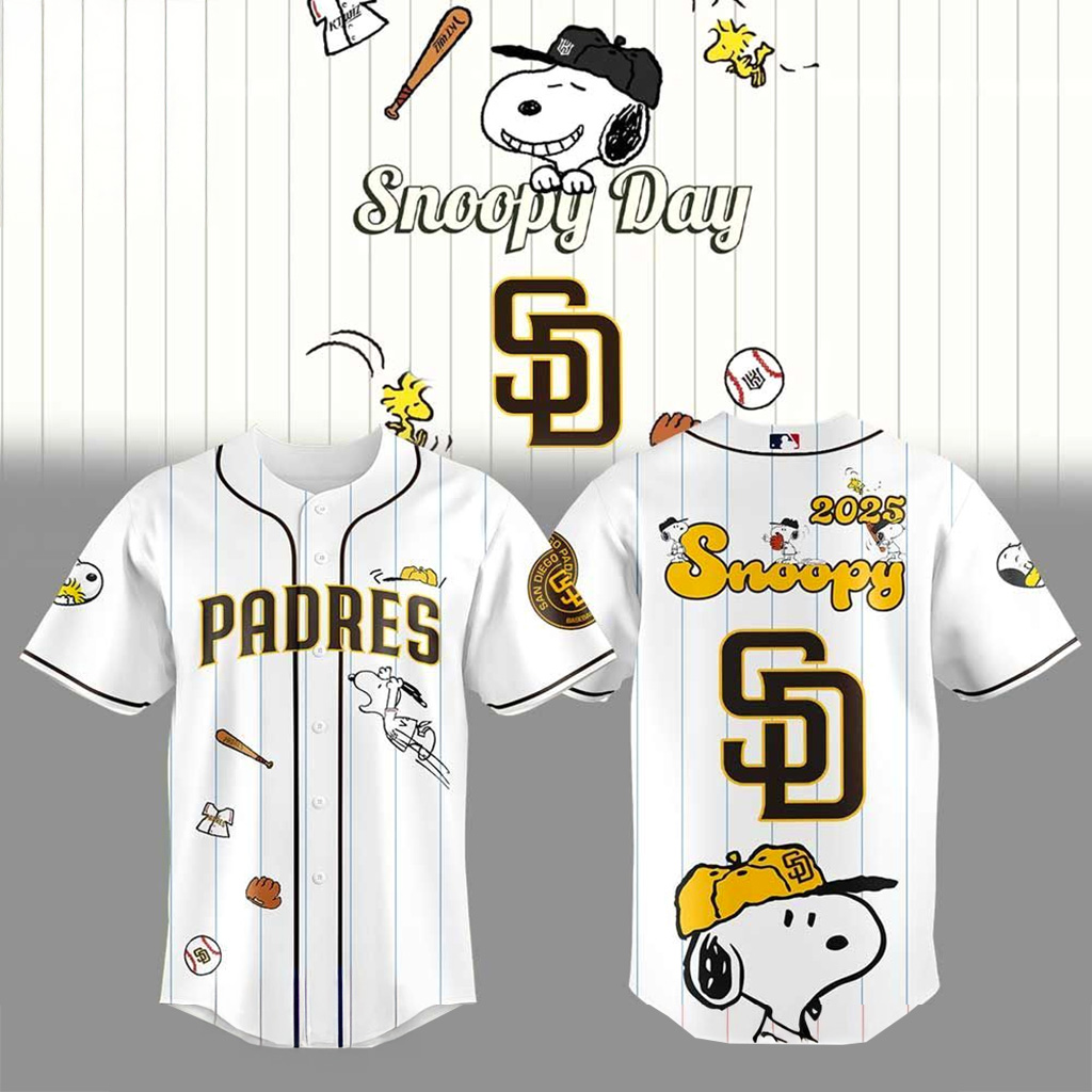 San Diego Padres Snoopy Day Jersey San Diego Padres Merch Gifts For Baseball Fans-1