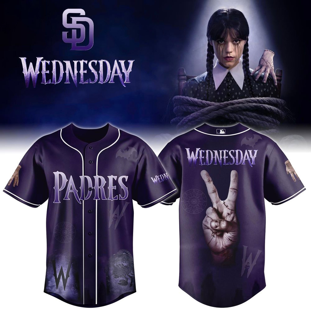 San Diego Padres X Wednesday Season 2 Jersey San Diego Padres Merch Gifts For Girlfriend-1