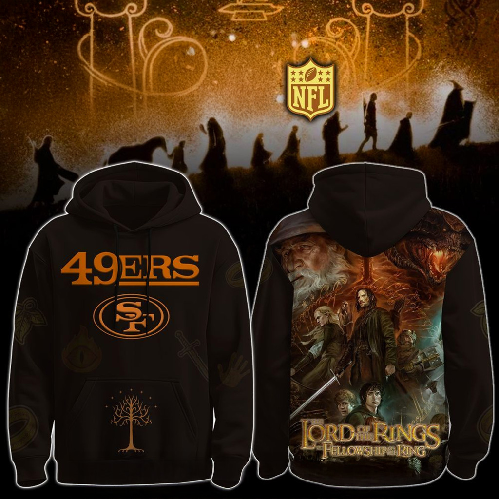 San Francisco 49ers X The Lord Of The Rings The Fellowship Of The Ring Hoodie Fan Merch-1