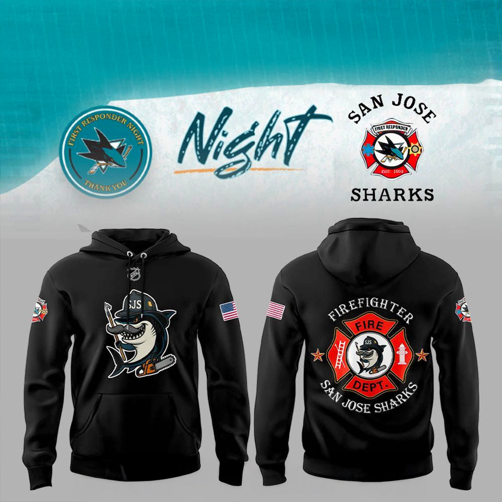 San Jose Sharks X First Responders Night Hoodie Sharks Merch Gift For Ice Hockey Fan-1