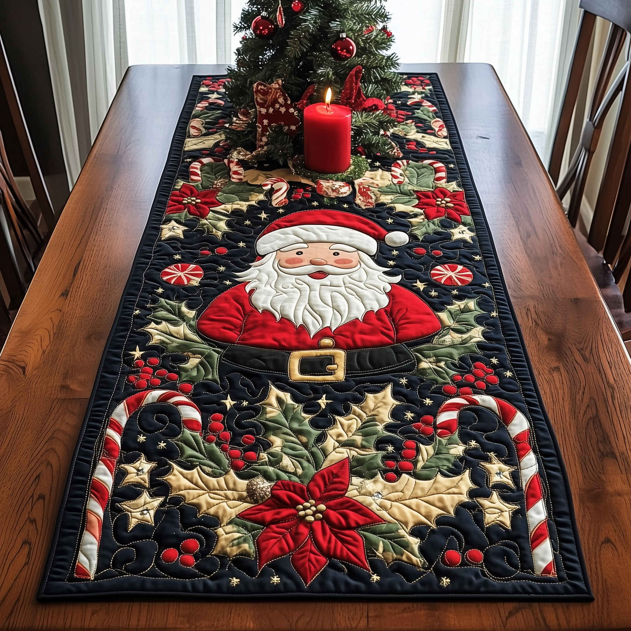 Santa's Festive Feast Quilted Table Runner Xmas Holiday Dining Christmas Home Decorations 2025 Ideas-1 Santa's Festive Feast Quilted Table Runner Xmas Holiday Dining Christmas Home Decorations 2025 Ideas-1