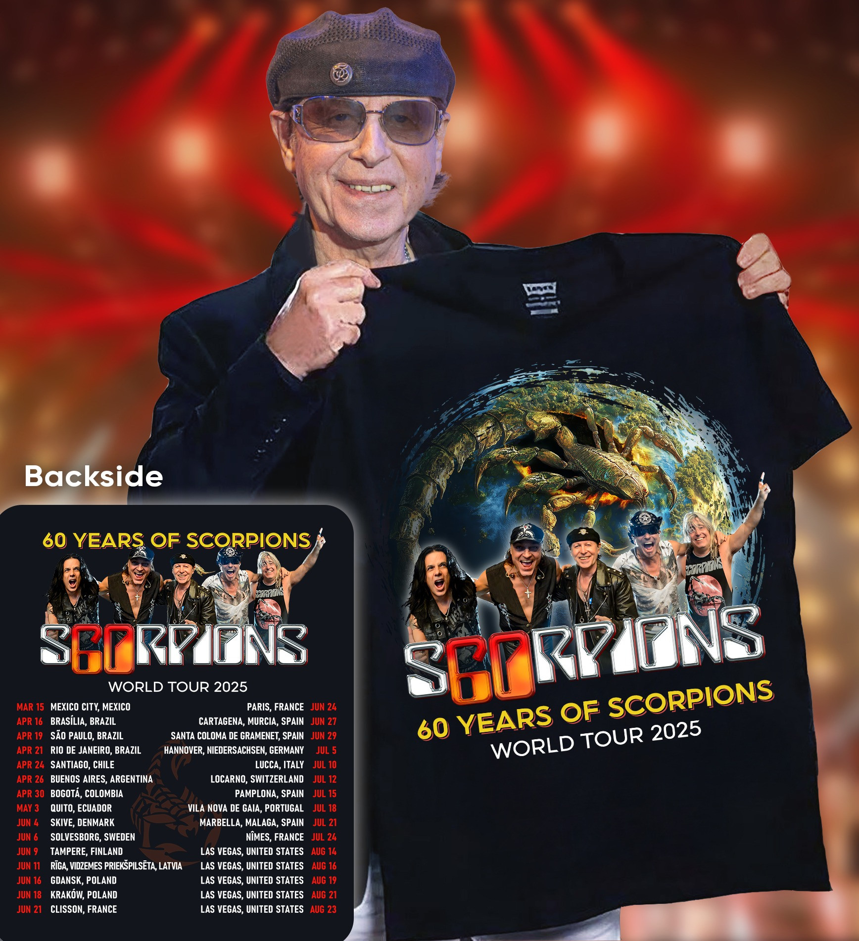 Scorpions Tour 2025 Shirt Scorpions 60Th Years Of Scorpions World Tour Merch Fan Gifts-1 Scorpions Tour 2025 Shirt Scorpions 60Th Years Of Scorpions World Tour Merch Fan Gifts-1