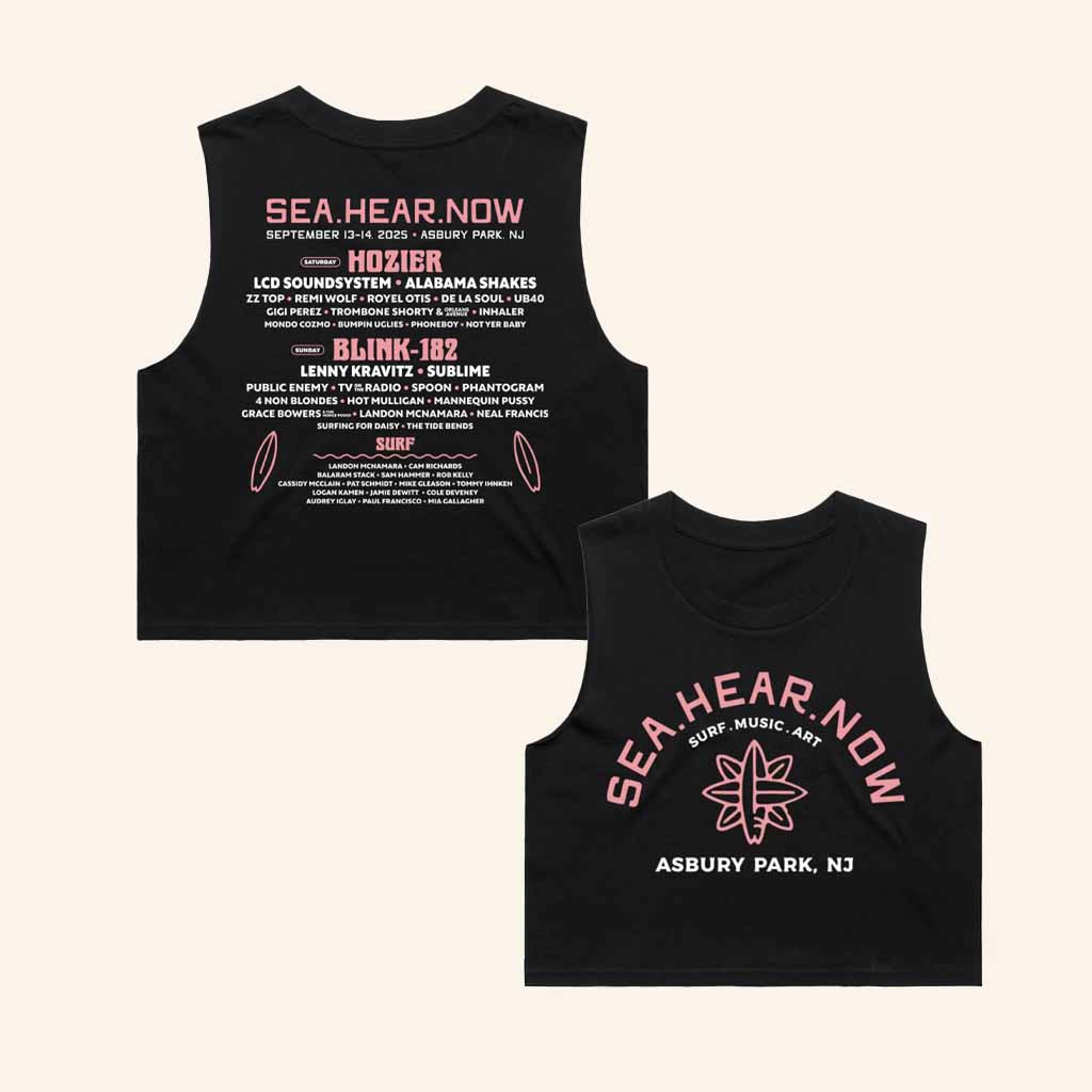 Sea Hear Now Festival Merch Store Surf Lineup Crop Tank-1