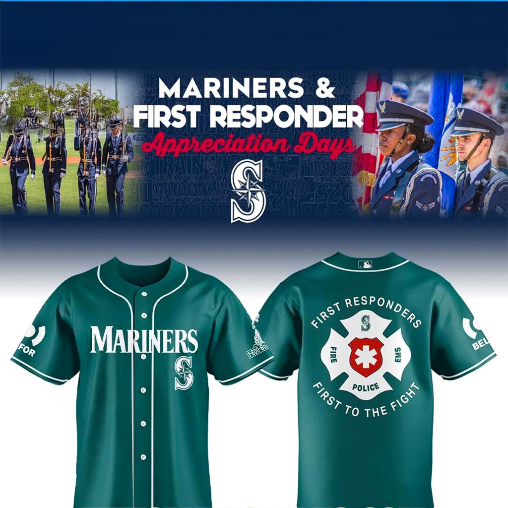 Seattle Mariners First Responders Day Jersey Seattle Mariners Merch Gifts For Baseball Fans-1