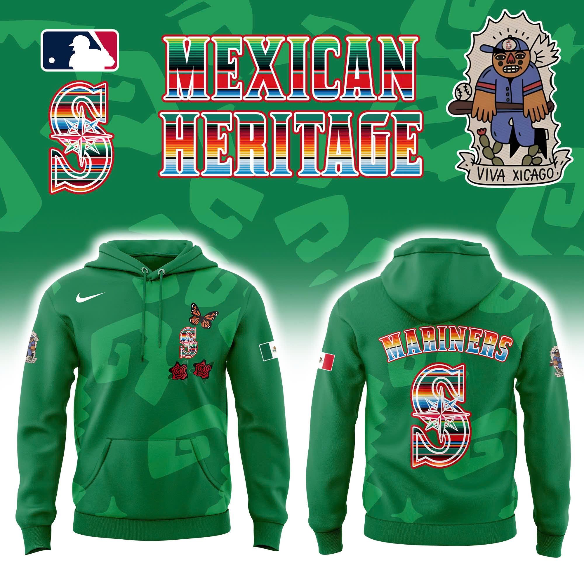 Seattle Mariners Mexican Heritage Night Hoodie Mariners Best Baseball Themed Gifts-1