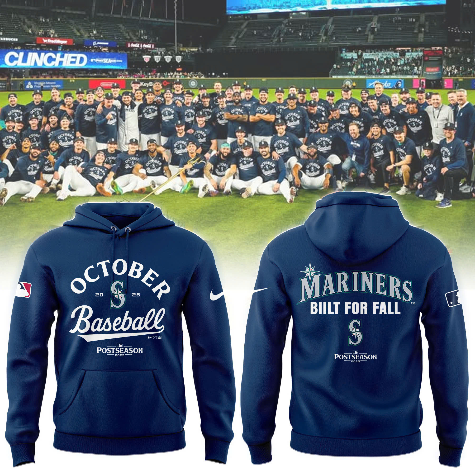 Seattle Mariners Postseason Hoodie October 20 25 Baseball Biilt For Fall Mariners Fans Gifts-1
