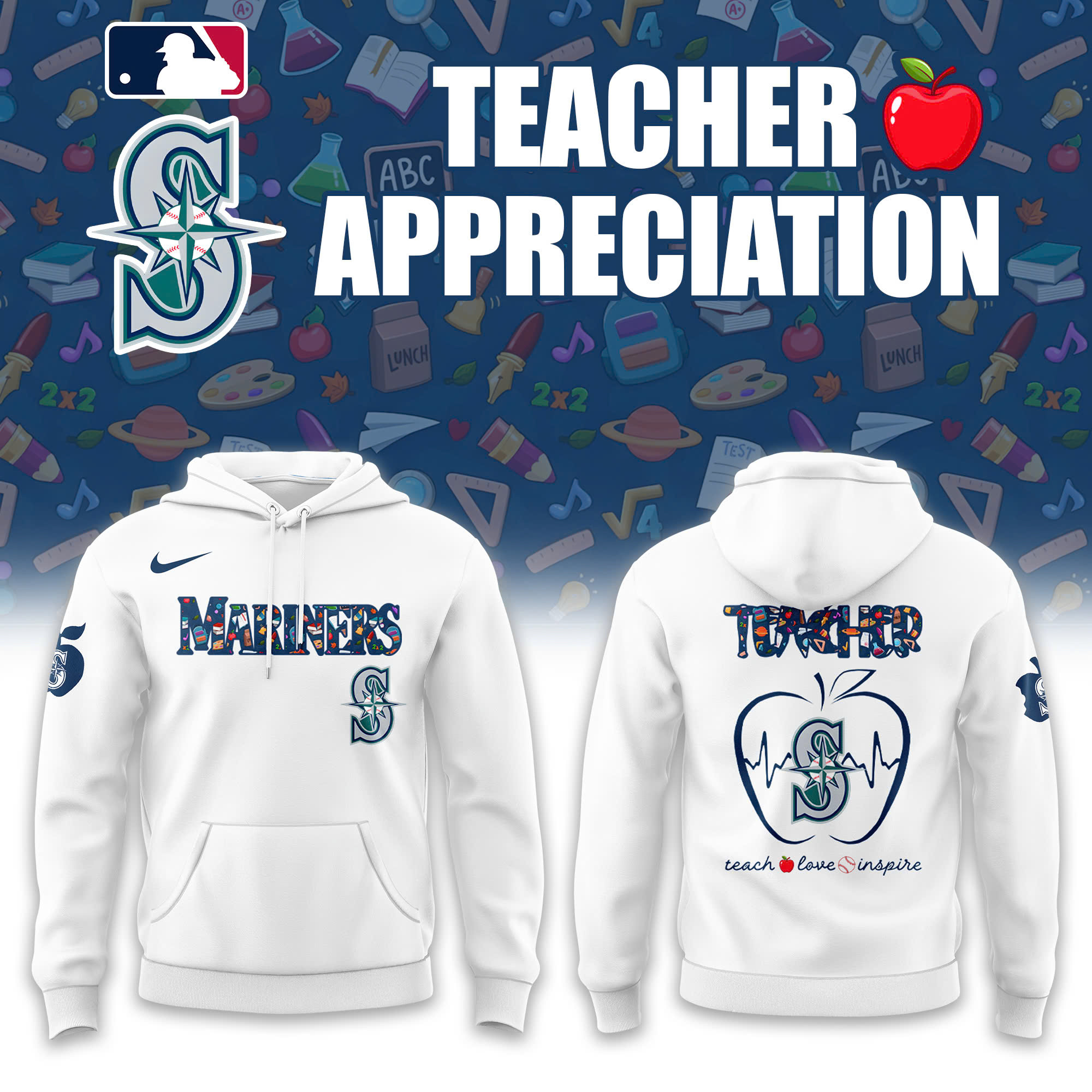 Seattle Mariners Teacher Night Hoodie Teach Love Inspire Houston Astros Gifts-1 Seattle Mariners Teacher Night Hoodie Teach Love Inspire Houston Astros Gifts-1