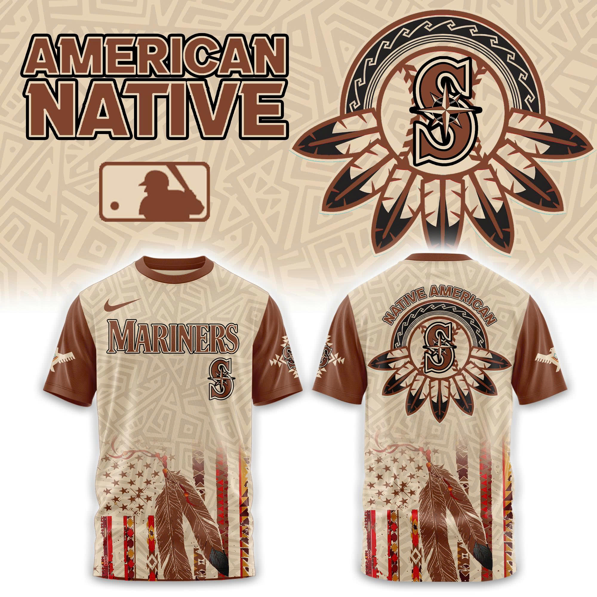 Seattle Mariners X Native American Heritage 2025 T-Shirt Best Seattle Mariners Merchandise-1