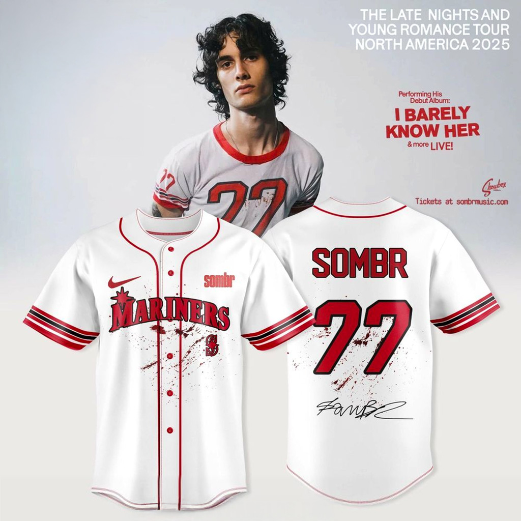 Seattle Mariners X Sombr The Late Nights Young Romance Tour 2025 Jersey Mariners Merch_-1 Seattle Mariners X Sombr The Late Nights Young Romance Tour 2025 Jersey Mariners Merch_-1