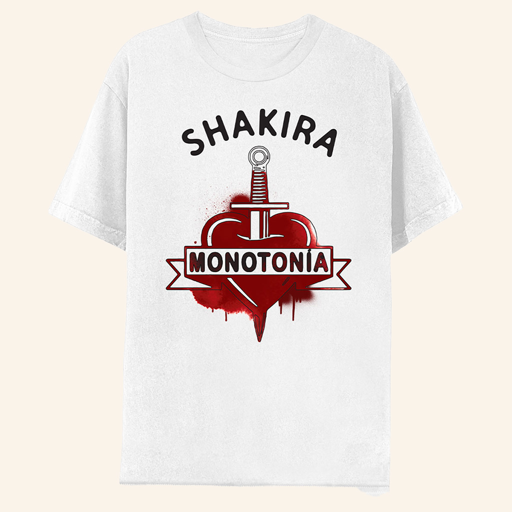 Shakira Merch Monotonia White T-Shirt Unique Gifts For Music Lovers-1 Shakira Merch Monotonia White T-Shirt Unique Gifts For Music Lovers-1
