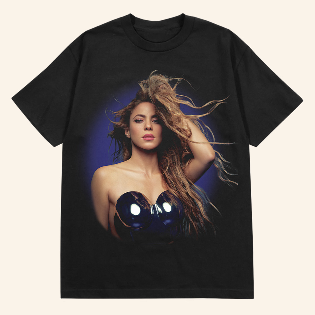 Shakira Merch Sapphire Aura Black T-Shirt Cool Gifts For Music Lovers-1 Shakira Merch Sapphire Aura Black T-Shirt Cool Gifts For Music Lovers-1