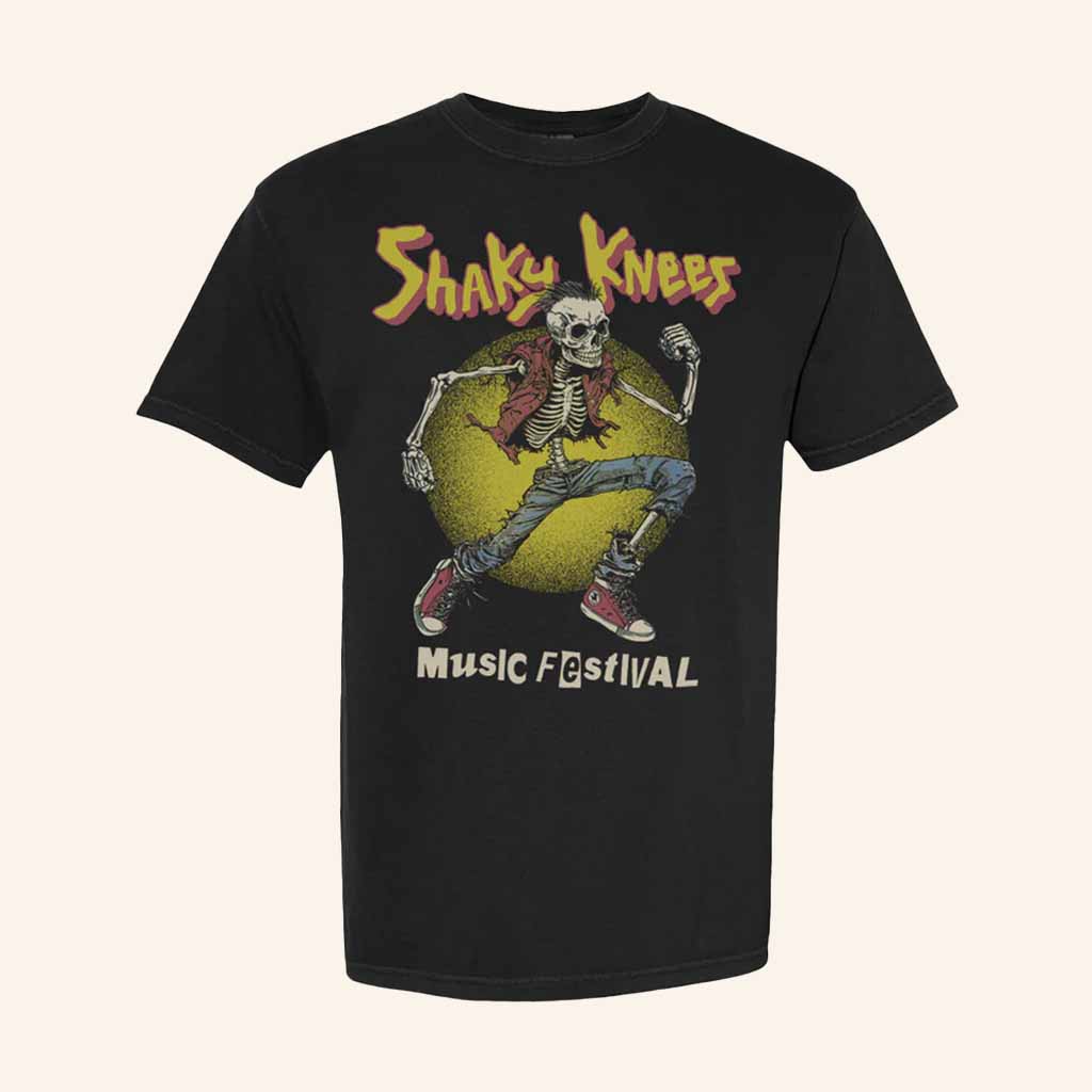 Shaky Knees Merch Skeleton Punk T-Shirt Christmas Gift Ideas For Dad-1